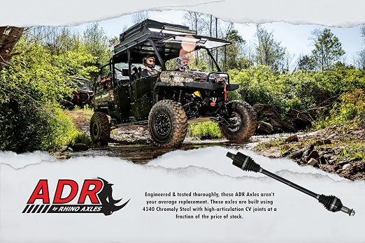 SuperATV ADR Axle Compatible with Polaris RZR 800 S, Constructed with Chromoly Steel, High Articulation CV Joints, Precision Built Cage and Housing, Greater Performance Than OEM, See Fitment