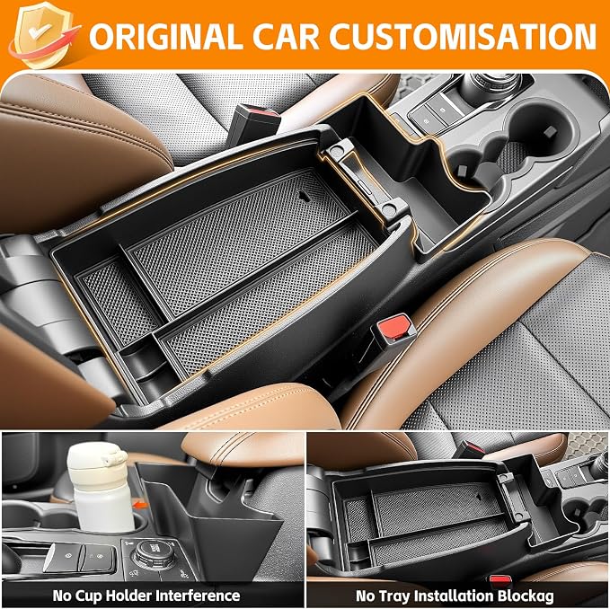 Center Console Organizer Compatible with 2021-2025 Ford Bronco Sport/2020-2025 Ford Escape Hanging Armrest Box Arm Rest Storage Tray for Bronco Sport/Escape Accessories(Hanging+Armrest Tray)