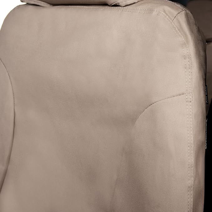 Covercraft Polycotton Custom Seat Covers for 2024-2026 Toyota Tacoma (Excludes TRD Pro), 1st Row Bucket Seats, Taupe