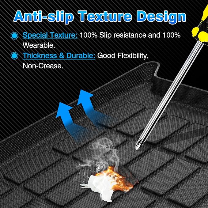 Cartist Cargo Mat Fit for Volkswagen VW Tiguan 5 Passenger 2018-2024 Trunk Mat with Backrest Mat Accessories TPE All Weather Anti-Slip
