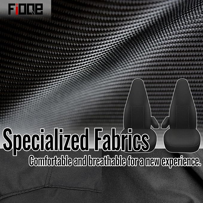 600D Heavy Duty Seat Covers for Chevy Express 1996-2025，Front Bucket Seats with Grab Handle Opening, Durable Oxford Fabric Protective Covers, Not for RV Seat -Black