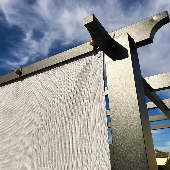 Alion Home Sun Shade Privacy Panel with Grommets and Hems on 4 Sides for Patio, Awning, Window, Pergola or Gazebo - Smoke Tan(14' X 6')