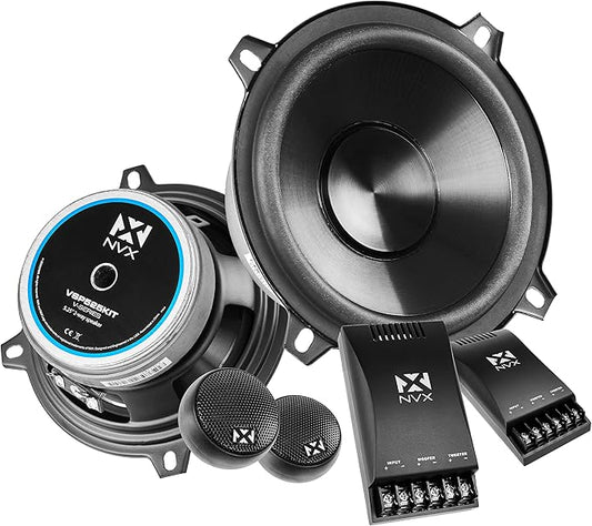 NVX VSP525KIT 750W Peak (250W RMS) 5.25" V-Series 2-Way Component Speaker System with 25mm Silk Dome Tweeters