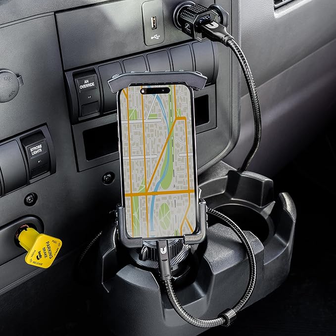 Cummins Cup Phone Holder for Car or Truck CMNCHPH - Adjustable Phone Mount for Cell Phone Car Phone Holder - Black