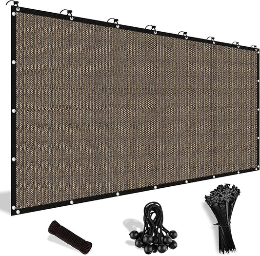 Shade&Beyond Customized Size 90% Sun Shade Cloth with Grommets, 06' X 12' Pergola Shade Cover Canopy, Mesh Tarp Sun Screens for Patio, Outdoor, Garden, Backyard, Mocha, GN09