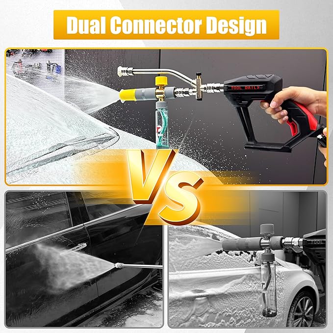 Tool Daily Foam Cannon Dual Connector, Pressure Washer Nozzle Holder