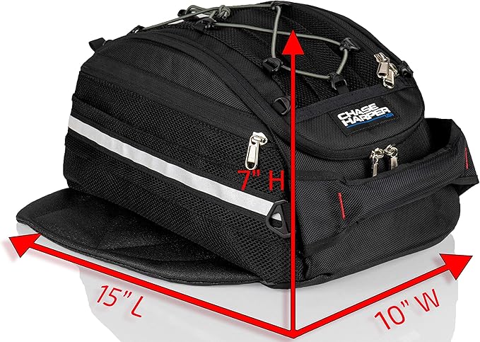 Chase Harper USA 540 Magnetic Tank Bag - Water-Resistant, Tear-Resistant, Industrial Grade Ballistic Nylon with Anti-Scratch Rubberized Bottom, Neodymium Magnets within Magnetic Wings – Black