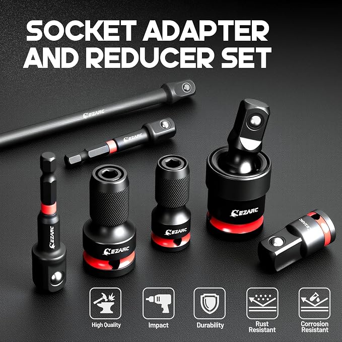 EZARC Diamond Coated Screwdriver Bit Set and EZARC 21PCS Impact Socket Adapter Set