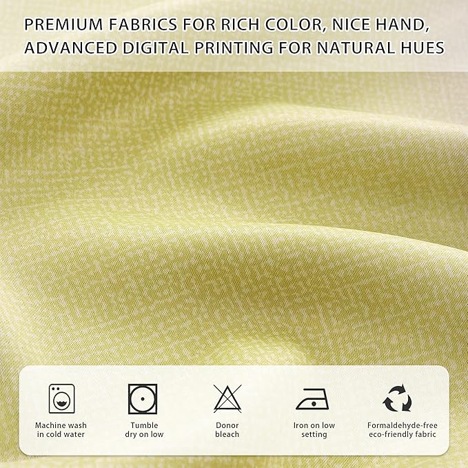 XiDi Yellow Curtains for Girls Bedroom Decor Short Blackout Curtains for Kids Room Rainbow Design for Girls Room Princess Unicorn Wall Decals Room Darkening Grey Green Yellow 34x45 Inches Long