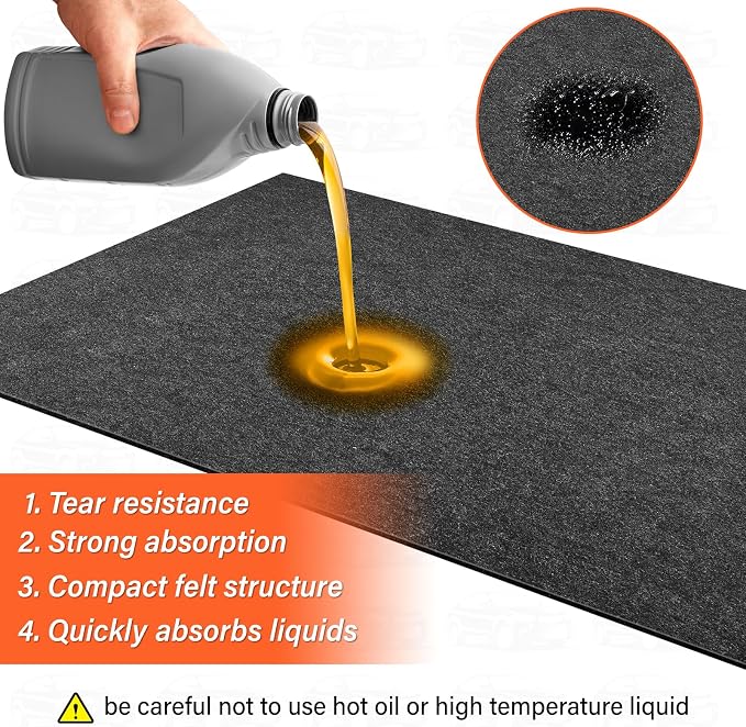 Garage Floor Mats for Under Car,6.6x8.5 FT Oil Spill Mat,Oil Absorbent Golf Cart Parking Mat,Protect Floors from Oil Drips, Spills, Stains and Splatters