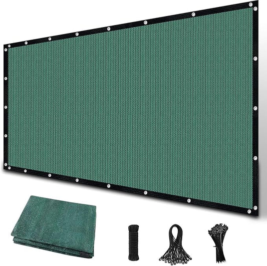 Amagenix 90% Sun Shade Cloth with Grommets, 10' x 14' Pergola Replacement Shade Cover Canopy Privacy Screen for Outdoor Patio Garden, Green (We Customized)
