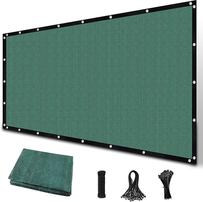 Amagenix 90% Sun Shade Cloth with Grommets, 12' x 20' Pergola Replacement Shade Cover Canopy Privacy Screen for Outdoor Patio Garden, Green (We Customized)