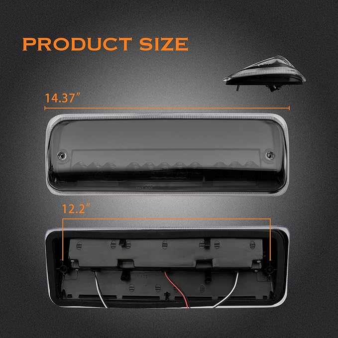 Third 3rd Brake Light LED for 2004 2005 2006 2007 2008 Ford F150, High Mount Rear Brake Lights Assembly for 04-08 F-150, Waterproof Center Cab Cargo Lamp Stop Light