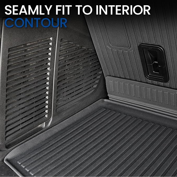 Cargo Mat Backrest Mats for 2021-2025 2026 Chevrolet Chevy Tahoe/GMC Yukon Accessories(Not for Yukon XL), All Weather TPE Trunk Liner 3rd Row Seat Back Covers(Cargo Mat+3rd Row Backrest Mat)