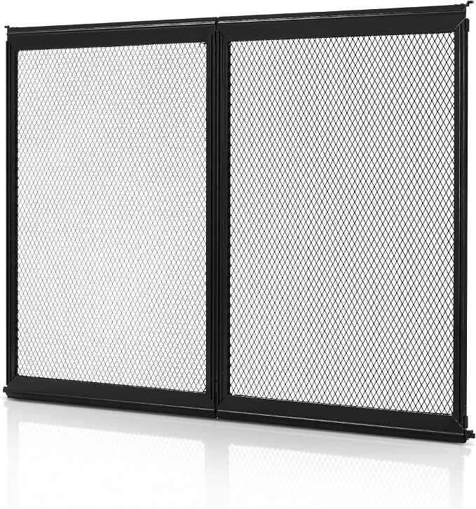 VEVOR RV Screen Door Protector, 26.5 x 20 inch Door Grille, Easy to Install and Disassemble, Reinforced Breathable Protective Mesh, Aluminum Alloy Camper RV Entry Protector for Pet Protection, Black