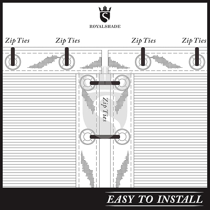 Royal Shade Custom Size 5' x 65' Green Fence Privacy Screen Windscreen Cover Netting Mesh Fabric Cloth - Cable Zip Ties Included (We Make Custom Size)
