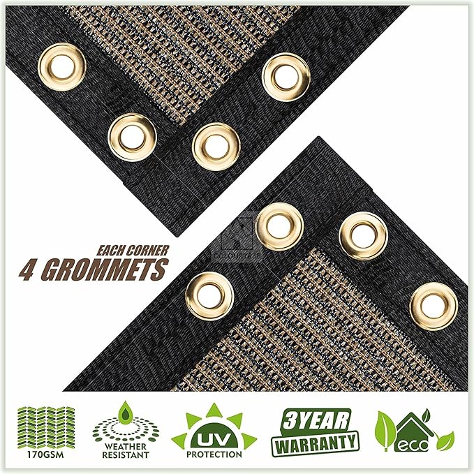 ColourTree Customized Size 6' x 23' Brown Fence Screen Privacy Screen - Commercial Grade 170 GSM - Heavy Duty - 3 Years Warranty - Cable Zip Ties Included