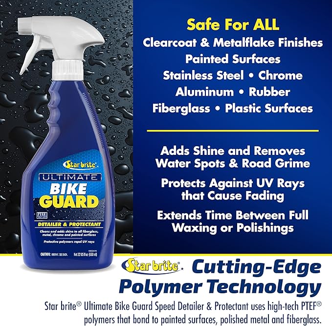 STAR BRITE Ultimate Bike Guard - Motorcycle Detailer & Protectant Spray - Remove Road Grime, Add Shine & Protect in 5 Minutes (098022)