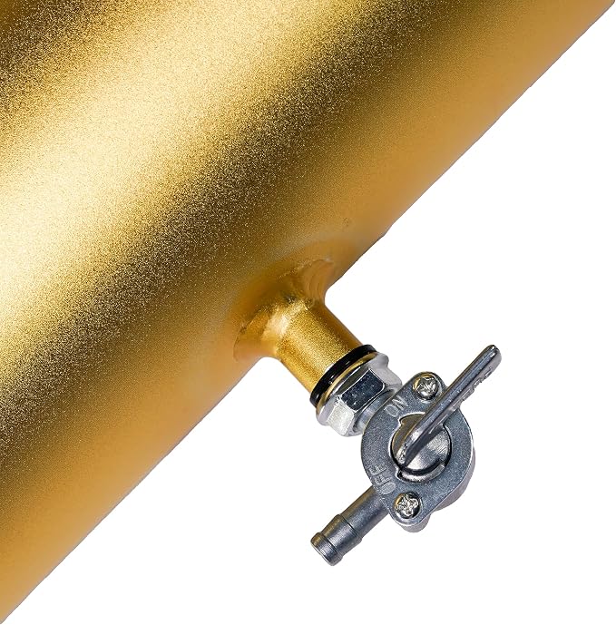 JMCHstore Aluminum Mini bike Gas Fuel Tank Cylinder 4x11'' for Coleman Baja Montser Mega moto Predator Hemi non 212 Engine, Massimo Axis RealTree Motovox Mototec Dirt Gas Bike, Go Kart Parts (Gold)