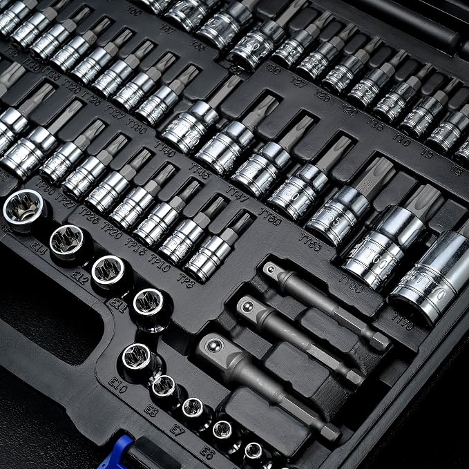 EPAuto Torx Bit Socket and External Torx Socket Set 63-Piece Set