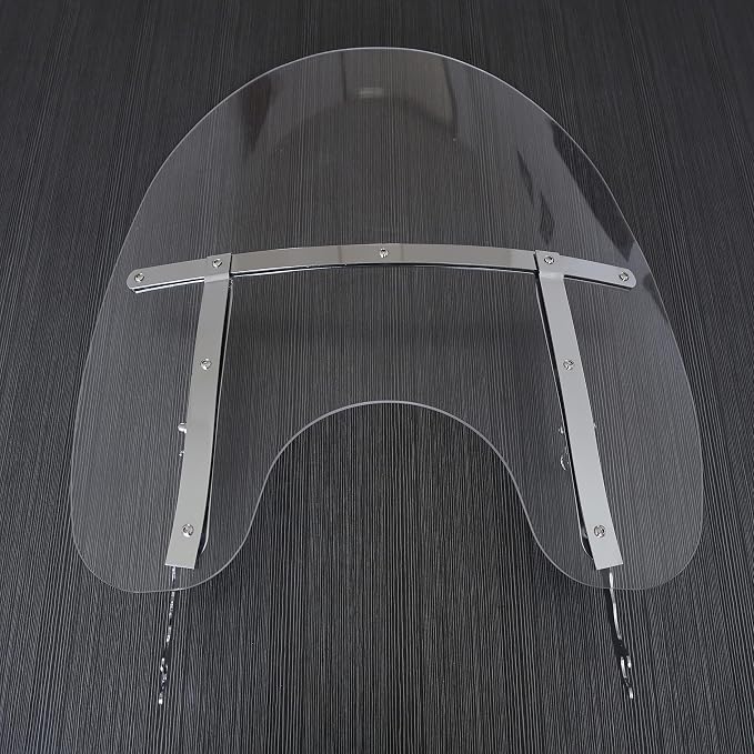 HECASA 26-1/2" X 23" Detachable Windshield Compatible With 2000-2017 Harley Davidson Heritage Softail Classic FatBoy FLS FLST FLSTC FLSTF FLSTFB FLSTN Clear Windscreen