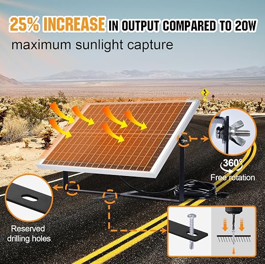 ECO-WORTHY Solar Panel Kit 25W 12V Solar Battery Charger Trickle Maintainer, 25W Solar Panel + Adjustable Mount Bracket + Upgrade Controller,for 12V Batteries Cars RV Boat Motorcycle Marine