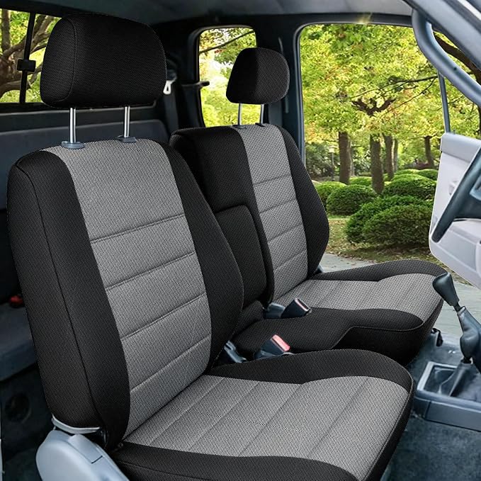 60/40 Split Bench Seat Covers for Toyota Tacoma 1995 1996 1997 1998 1999 2000 Heavy Duty Cloth Protector Interior Accessories with Console Covers，Waterproof & Machine Washable,Gray