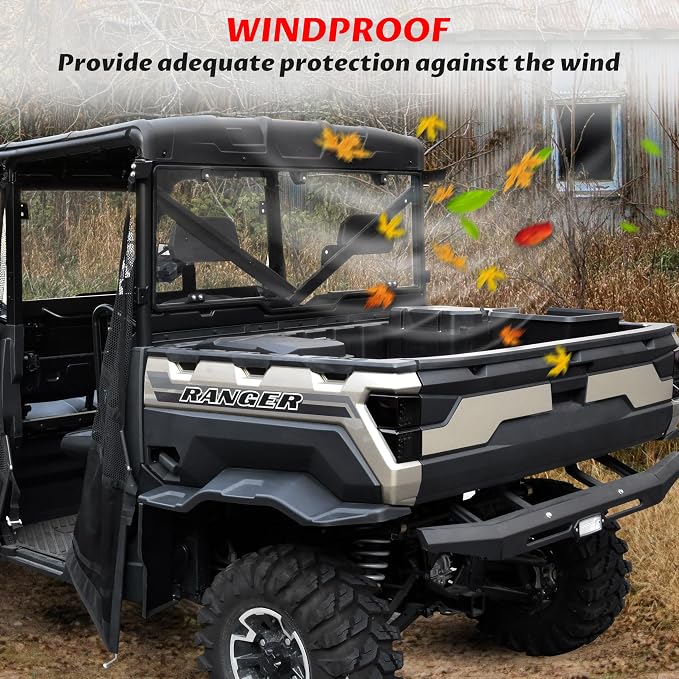 SAUTVS Rear & Front Windshields for Ranger 1000/XP 1000 17-26, Clear Front and Rear Poly Full Windshields Windows for Polaris Ranger XP 1000/Ranger 1000/XP 900/Diesel/Crew 2017-2026 Accessories