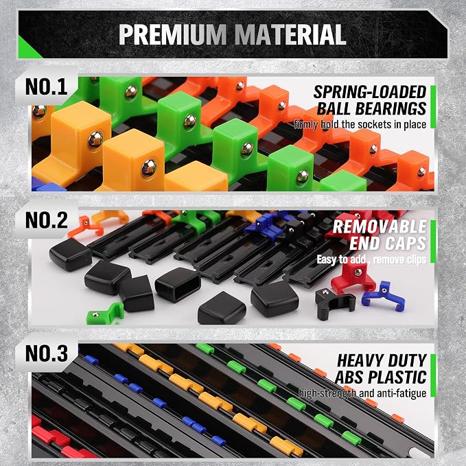 SWANLAKE GARDEN TOOLS Bundled Products-2 Items: 18-Piece Socket Organizer Set & 9-Piece 1/2" Metric Impact Socket Set