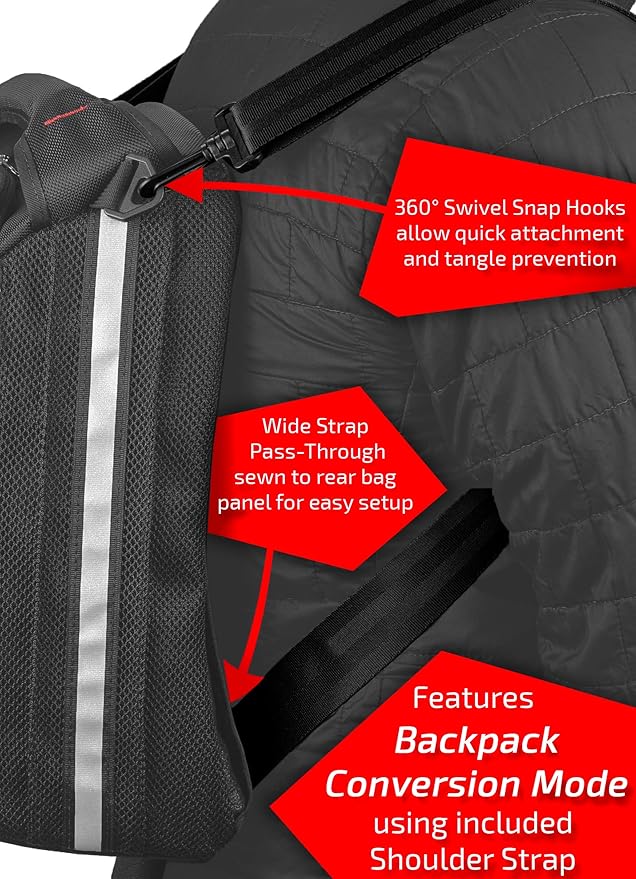 Chase Harper USA 650S Strap Mount Tank Bag, Water-Resistant, Tear-Resistant, Industrial Grade Ballistic Nylon with Anti-Scratch Rubberized Polymer Bottom, Adjustable strap mounting