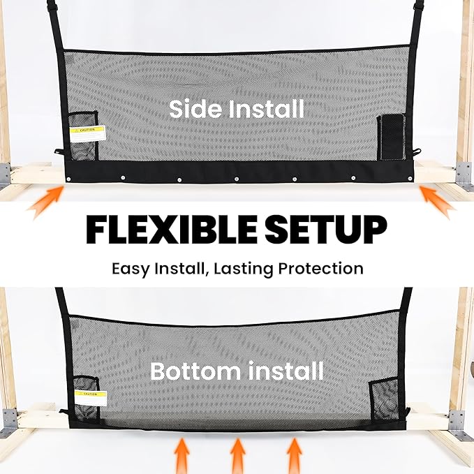59" x 17" RV Bunk Bed Safety Net,Fall Protection Net for Bunk with Hardwares | Adjustable Bunk Bed Netting for Camper, RV, Motor Home, Trailer, Fifth Wheels|RV Bedding Accessories for Bunks