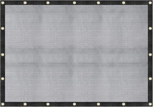 [WindscreenSupplyCo] 60-70% 8 FT X 10 FT Mesh Tarp/Shade Cloth 9-Needle Knitted Heavy Duty Black with Grommets for Green House, Garden, pergola, Pools, Dump Truck - MT0810BLKX1