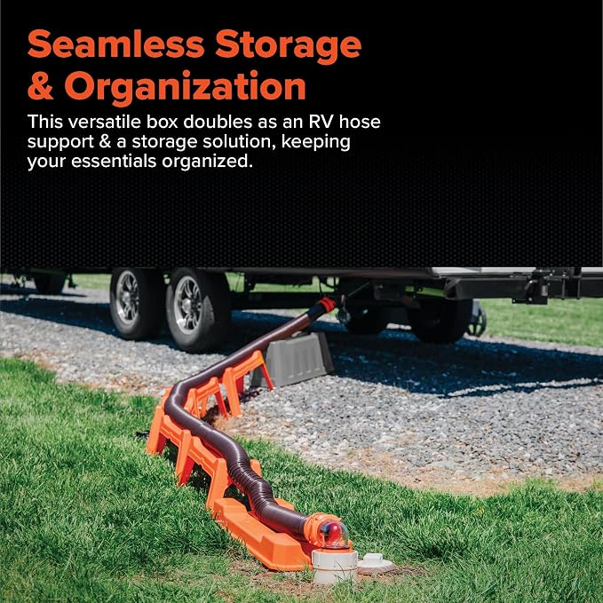 Camco Rhino Ultimate 20' RV Sewer Hose Kit — All-in-One Sewer Hose Solution — 11-Piece Combo Kit Includes Storage Box for Nesting Support & Camper Organization (43075)