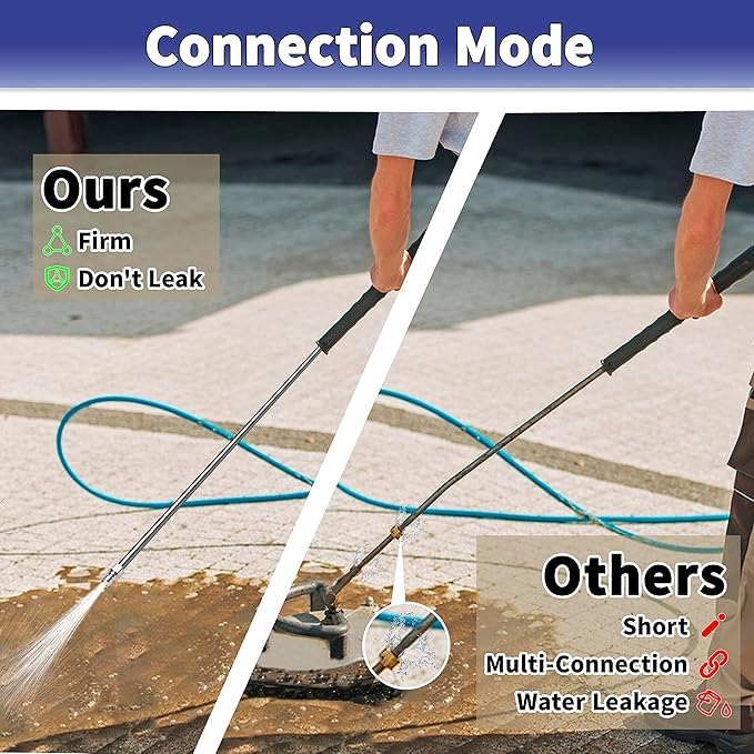 120 Inch(10ft) Pressure Washer Extension Wand, Stainless Steel Pressure Washer Wand Extender with 1/4" Ouick Connect Power Washer Lance, 2 Pack 60" Each Wand(4000 PSI)