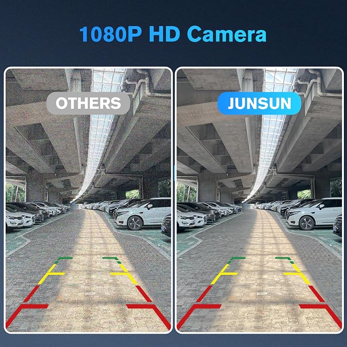 Junsun IP67 Waterproof Tailgate Handle Backup Camera, 1080P HD Reverse Rear View Camera for 2004-2014 Ford F150, 2008-2016 F-250/F-350/F450/F550 Pickup, w/RCA Connector & Key Hole, Wide Angle Lens