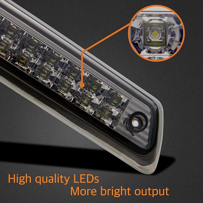 Third 3rd Brake Light, LED High Mount Stop Light for 2009-2014 Ford F150, 10-14 Lincoln Mark LT, Rear Center Cab Roof Tail Cargo Lamp, DOES NOT FIT SVT Raptor & Models with Hill Descent Control