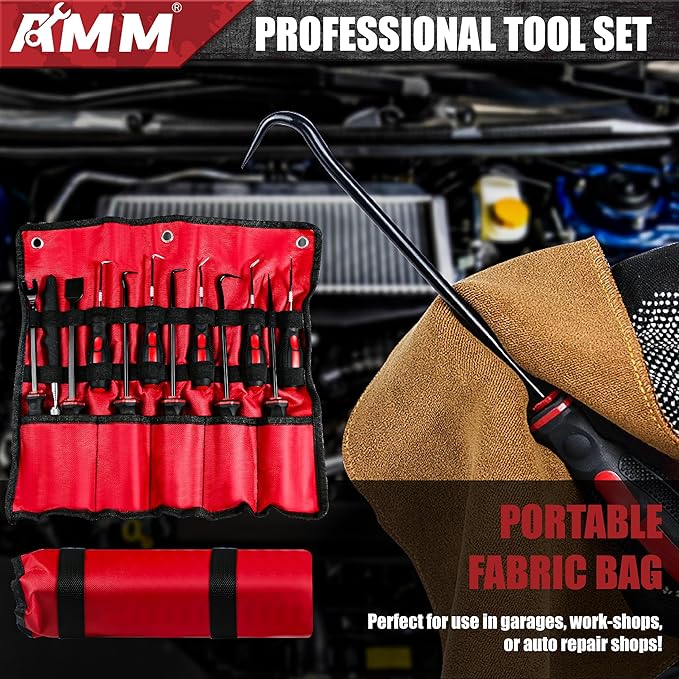 AMM 12PCS Hook and Pick Tool Set with Scraper and Magnetic Telescoping Tool Kit for Electronics Maintenance Pick Tools Automotive Repair