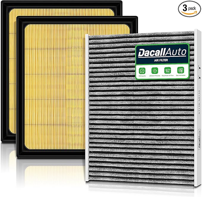 Engine & Cabin Air Filter for Toyota Tundra V6-3.4L (2022-2025), for Sequoia V6-3.4L (2023-2025); Replace 17801-F4010, WA11653; 87139-0C010