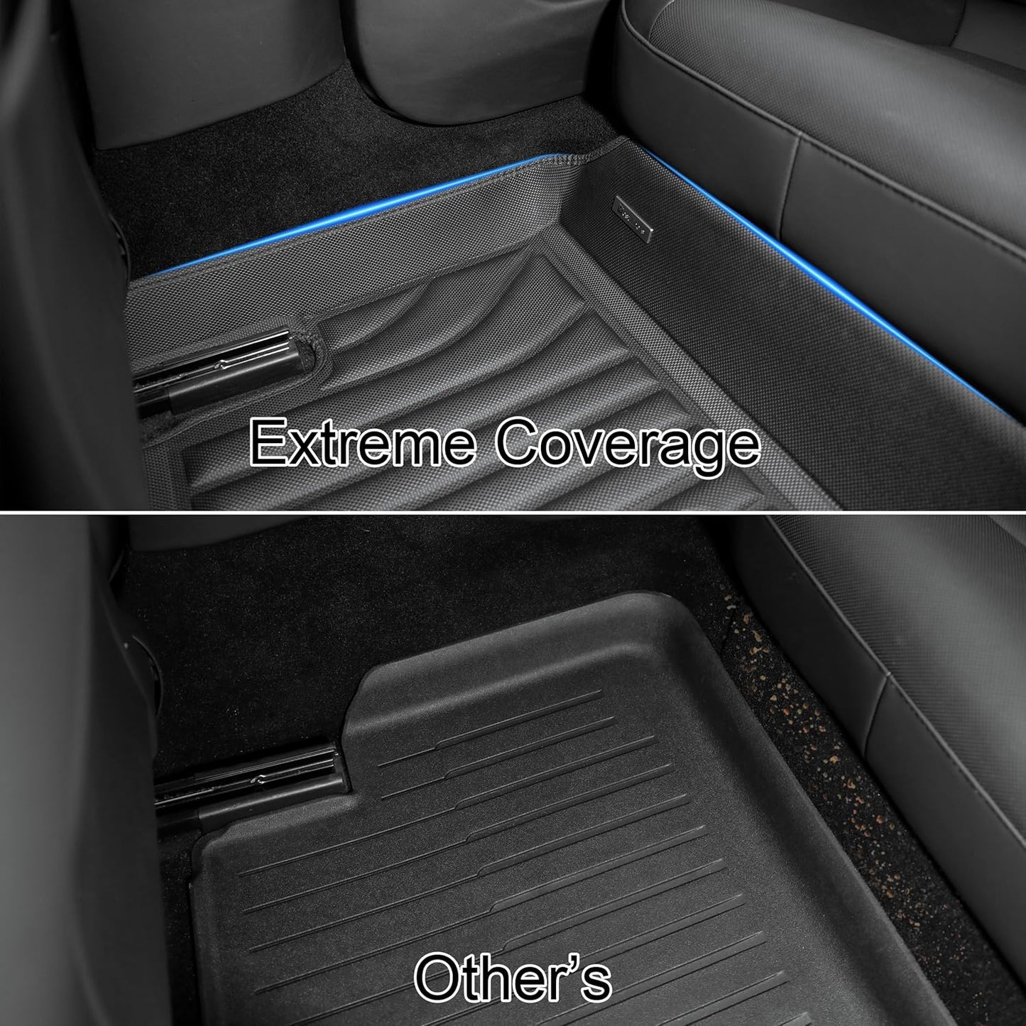 Extreme Coverage Tesla Model 3 Floor Mats 2025 2024 Premium Design Custom Fit 100% Eco-Friendly -All Weather 3D Floor Mats for Tesla Model 3 Highland Cargo Liner Trunk Accessories 6pcs