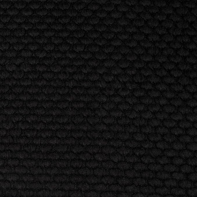 Sweet Home Collection Memory Foam Chair Cushion Honeycomb Pattern Solid Color Slip Non Skid Rubber Back Ultimate Comfort and Softness Rounded Square 16" x 16" Seat Cover, 12 Pack, Black