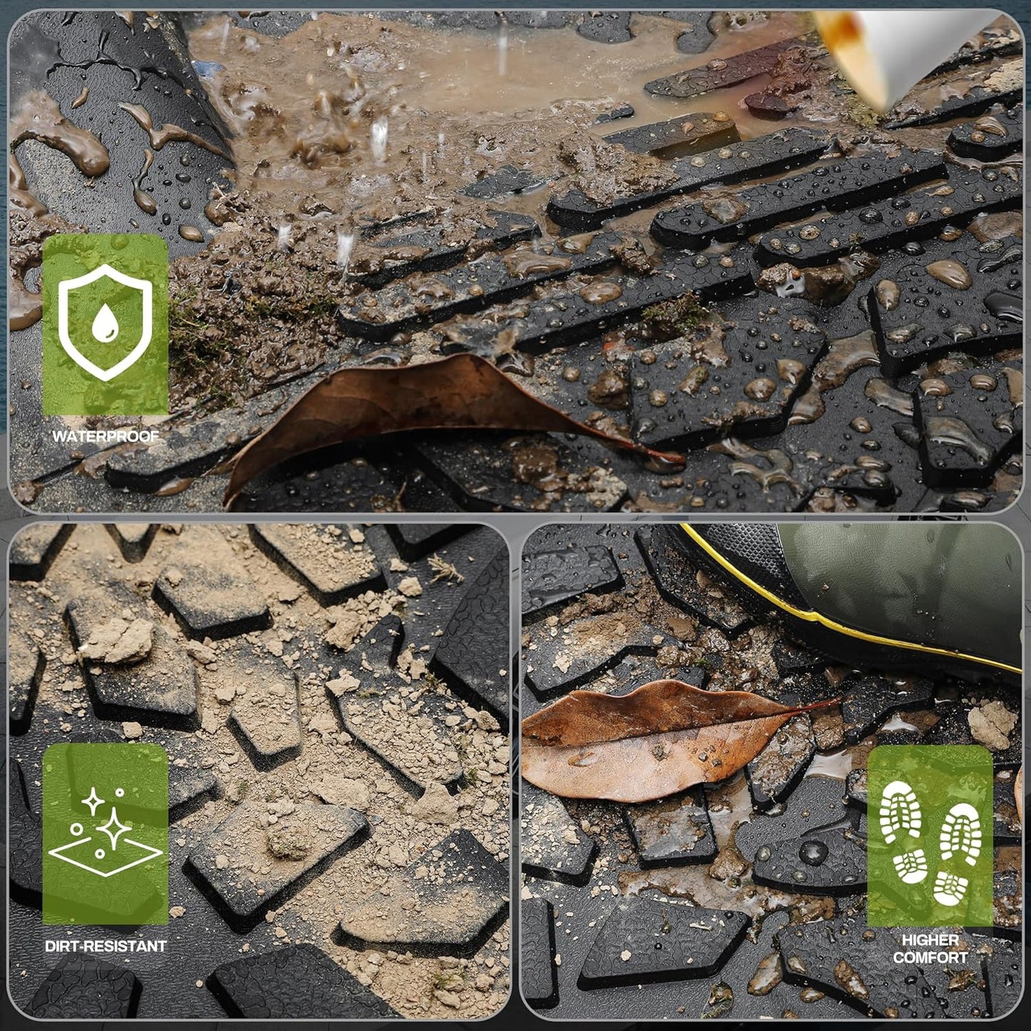 AUTOSAVER88 Floor Mats Fit for Chevy Silverado/for GMC Sierra 1500 2019-2025 Crew Cab, Chevrolet Silverado/GMC Sierra 2500HD/3500HD 2020-2025 Crew Cab, Rear Row w/Factory Carpeted Storage, Black