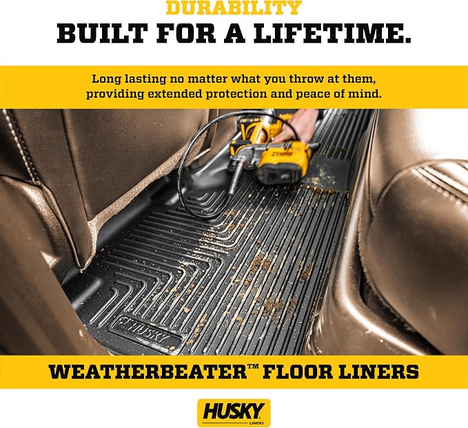 Husky Liners Weatherbeater Floor Mats | Fits 2018 - 2024 Buick Enclave w/2nd Row Bench Seat; 2018 - 2024 Chevrolet Traverse (2024 Limited Only) w/2nd Row Bench Seat | 3rd Row, 1-pc Black - 14271