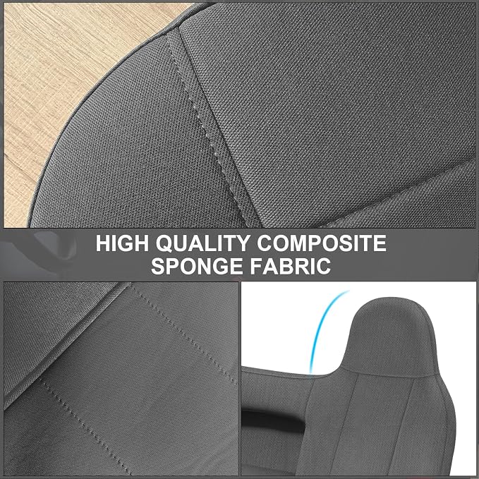 SAPUBK Front Bench Seat Covers Replace for 1993-1998 Ford Truck Regular, XCab and Crew Cab with Molded Headrests, Knitted Fabric Composite Soft Foam Lining Airmesh Breathable Seat Cover