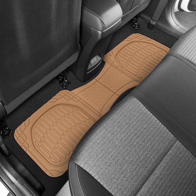 Motor Trend FlexTough™ Deep Dish Contours Rubber Car Floor Mats with Trunk Mat Cargo Liner, Front & Rear Combo Set fits Most Car SUV Van Coupe Sedan, Heavy Duty All Weather Trim to Fit