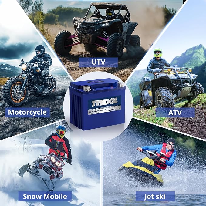 TYKOOL LFP30L-BS-PRO Lithium LiFePO4 Battery 18Ah 800CCA, LCD Readout IP66,Compatible with Harley Touring Road Glide Street Glide, Polaris RZR Ranger 1000, Can-Am Defender Maverick, Replaces YTX30L-BS