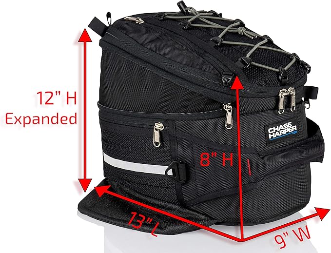 Chase Harper USA 650X Magnetic Tank Bag - Water-Resistant, Tear-Resistant, Industrial Grade Ballistic Nylon with Anti-Scratch Rubberized Bottom, Strong Neodymium Magnets - Expandable Design