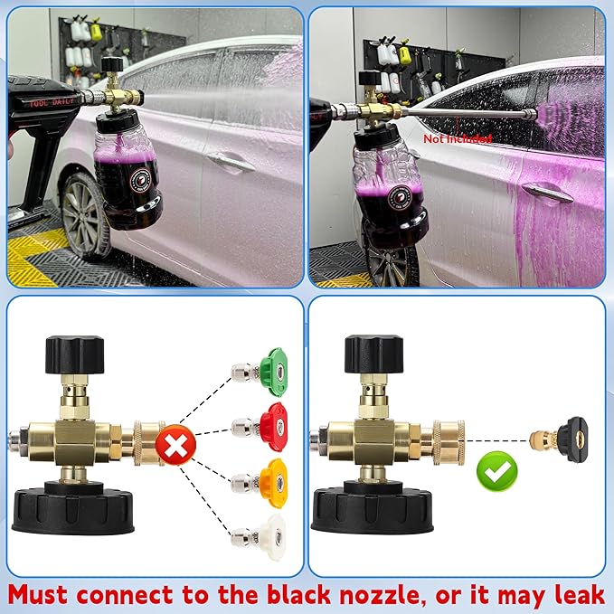 Tool Daily Chemical Injector for Pressure Washer, Foam Cannon with 1/4 Inch Quick Connecto
