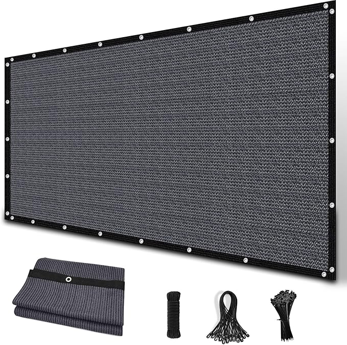 Amagenix 90% Sun Shade Cloth with Grommets, 8' x 16' Pergola Replacement Shade Cover Canopy Privacy Screen for Outdoor Patio Garden, Blue Gray (We Customized)