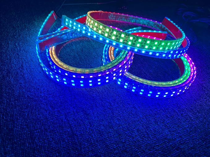 3PCS 4FT Double Row Dynamic Symphony RGB Chasing Light Strips, Flow Series Bluetooth App Accent Light Kit, IP68 Waterproof Wheel Hood Grille Underbody Lights Fit for Polaris Slingshot Car Truck