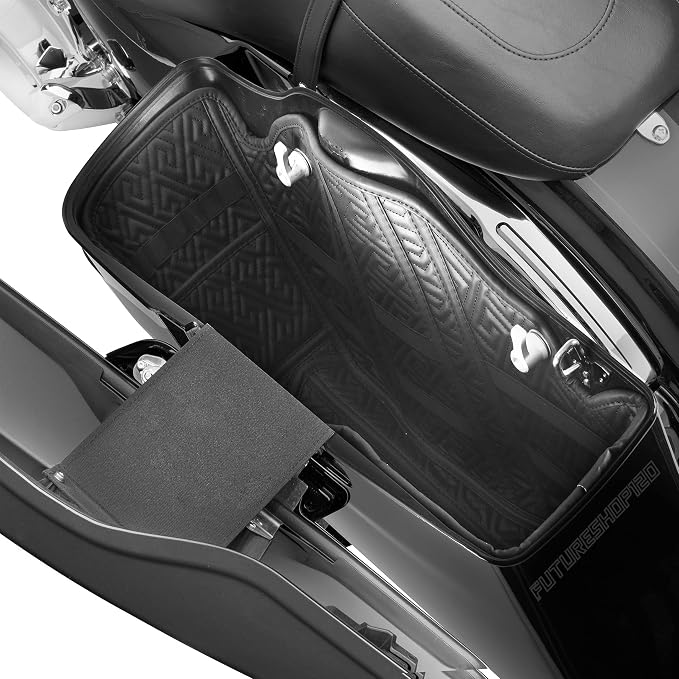 Harley Saddlebag Liners Organizer 2 In 1 For 14-22 OEM Standard Saddlebags Lining CVO Tapered Saddlebags 2021 Street Glide Saddle Bag Liners Stretched Saddlebag Liners Carpet Liners Bag Inserts